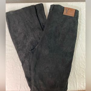 Yansi Fugel Sz 10 Black leather Suede Pants Washable Boot cut